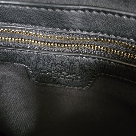 Bebe Quilted Backpack Bag Medium to Large Black/Gold - Picture 8 of 8